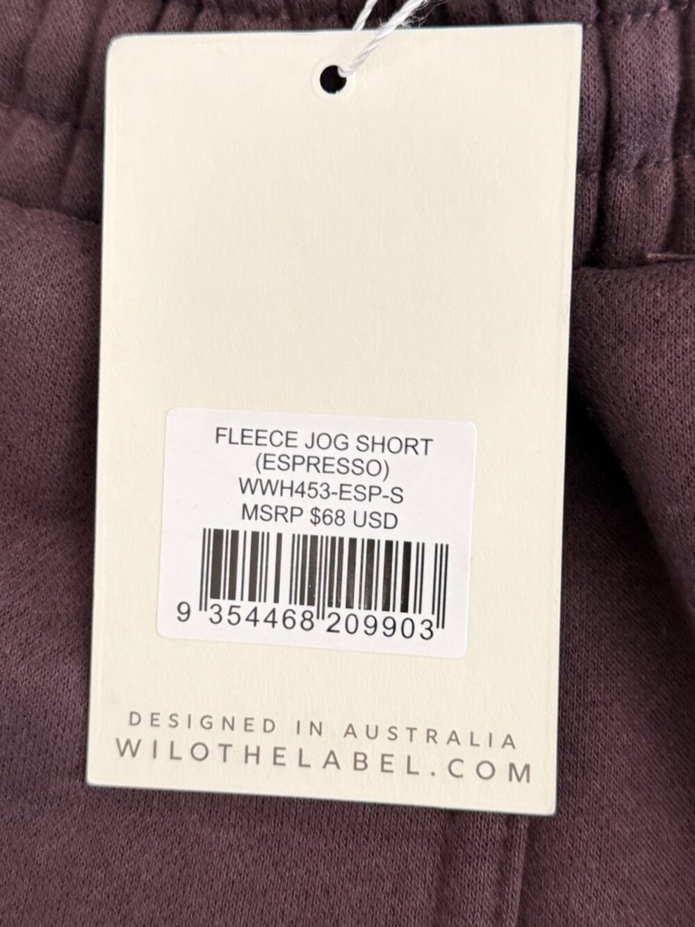 WILO The Label Espresso Fleece Jog Shorts Womens SZ Small Loungewear - Picture 4 of 8